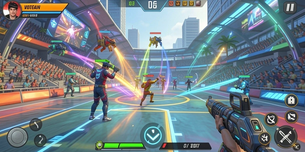 Screenshot 1: Menampilkan level pertama yang penuh warna.