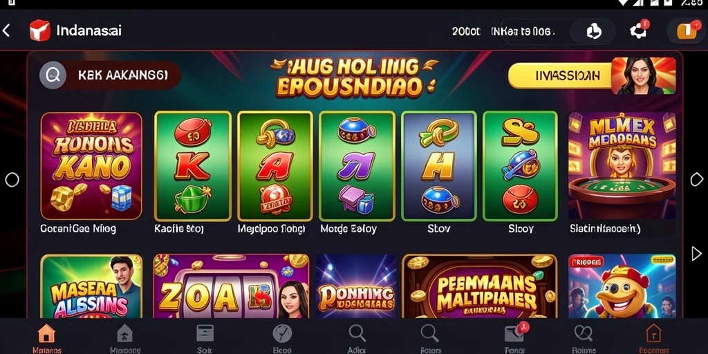 Tampilan utama aplikasi dengan pilihan permainan togel.