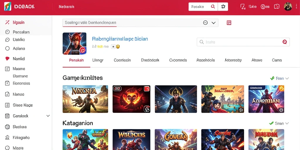 Tampilan utama dengan berbagai pilihan permainan slot.
